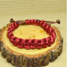 Braided Infinity Bracelet - Thick red