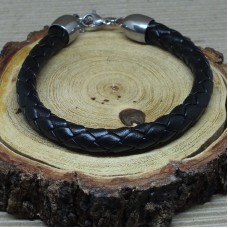 Leather Bracelet with Stainless steel