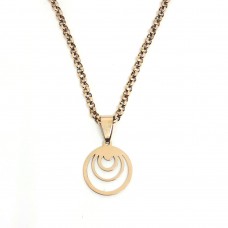 Stainless Steel Rose Gold Necklace with Multi Circle pendant Stainless Steel Rose Gold Necklace with Multi Circle pendant