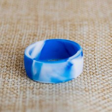 Silicone UNISEX Ring #11 Blue Marble