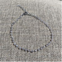 Stainless Steel Ankle Chain with grey glass beads 