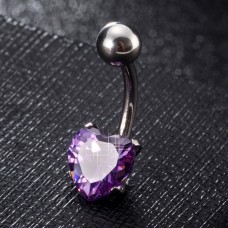 Stainless Steel Body Piercing Jewerllery -  Purple Heart 