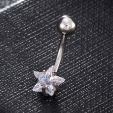 Stainless Steel Body Piercing Jewerllery - Clear Star Stainless Steel Body Piercing Jewerllery - Clear Star