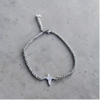 Stainless Steel heartbeats Connector Bracelet 