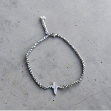 Stainless Steel heartbeats Connector Bracelet 
