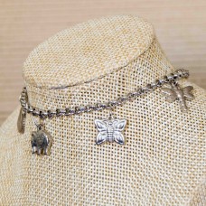 Stainless Steel Vacation Charm Bracelet SILVER 4mm Stainless Steel Vacation Charm Bracelet SILVER 4mm