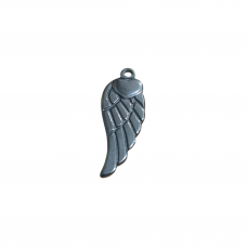 Silver Stainless Steel Charm - Wing with Heart 