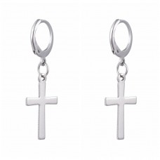 Stainless Steel Cross Dangle Earrings