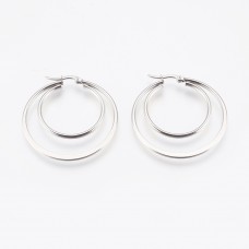 49mm Stainless Steel Double Hoop Earrings