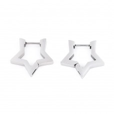 Stainless Steel Huggie Star Earrings