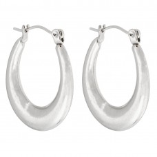 26mm Stainless Steel Oval Hoop Earrings