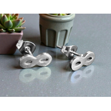 10mm Stainless Steel Stud Earrings - Infinity 