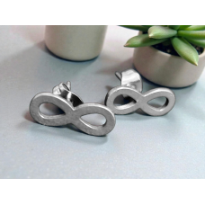 15mm Stainless Steel Stud Earrings - Infinity 