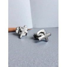 7mm Stainless Steel Stud Earrings - Cross