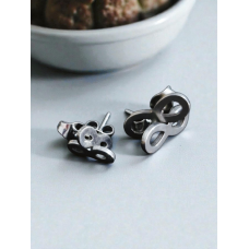 Stainless Steel Stud Earrings - Infinity Set