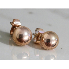 8mm Stainless Steel Stud Earrings - Rose Gold
