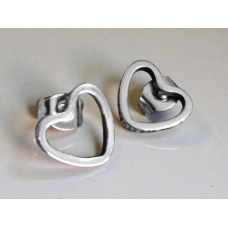 10mm Stainless Steel Stud Earrings - Heart