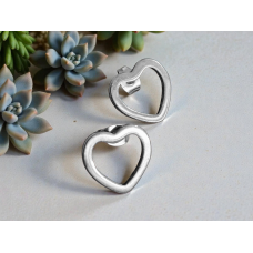 14mm Stainless Steel Stud Earrings - Heart
