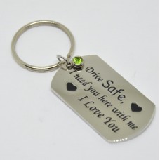 Stainless Steel Tag Keyring Drive Safe