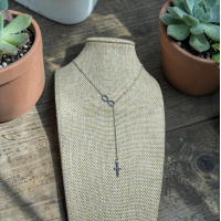 1.5mm Stainless Steel Oval necklace with Infinity and Cross drape