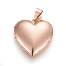 2mm BOX ROSE gold Stainless Steel Necklace with Locket