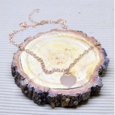 3.5mm Rose Gold Stainless Steel Rolo Necklace with Heart pendant
