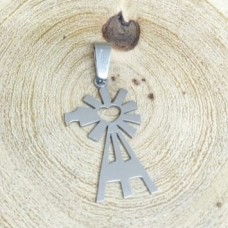 Stainless Steel Pendant - Large Windmill