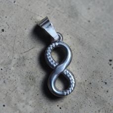 Silver Stainless Steel Pendant - Textured Infinity 