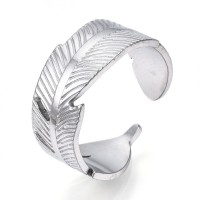 Stainless Steel Adjustable Ring - Feather