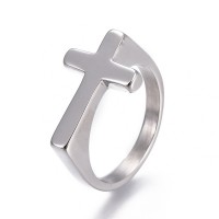 Stainless Steel Cross Ring Size 12