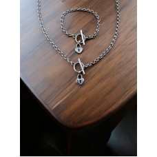 5mm Rolo Heartlock Stainless Steel Set with 55cm Necklace & Bracelet 5mm Rolo Heartlock Stainless Steel Set with 55cm Necklace & Bracelet
