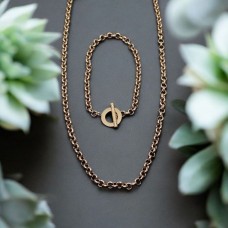 5mm Rose Gold Rolo Stainless Steel Set