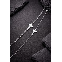 Stainless Steel Cross couples bracelet set