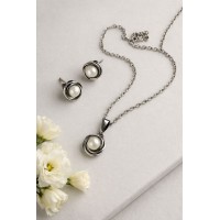 2mm Oval Stainless Steel Love knot Pearl set 2mm Oval Stainless Steel Love knot Pearl set