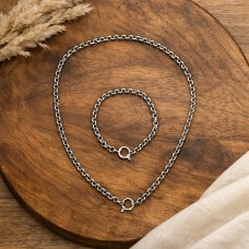 5mm Rolo Stainless Steel Set with 46cm Necklace & Bracelet 5mm Rolo Stainless Steel Set with 46cm Necklace & Bracelet