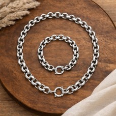 12mm Rolo Stainless Steel Set with 53cm Necklace & Bracelet 12mm Rolo Stainless Steel Set with 53cm Necklace & Bracelet