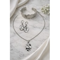 2mm Rolo Stainless Steel Textured Oval 3pc Set