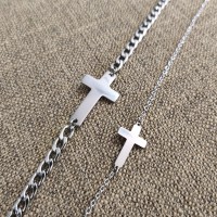 Stainless Steel Cross couples bracelet set