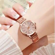 Fashion Ladies Watch - Rose Gold Alloy watch with Roman Numerals