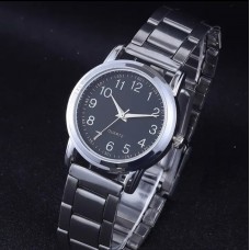 Fashion Ladies Watch - Silver Alloy watch with Black face