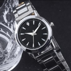 Fashion Ladies Watch - Silver Alloy watch with Black face